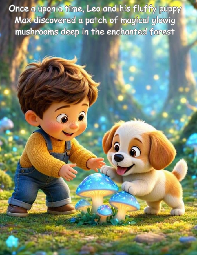 create cute children storybook illustrations using ai