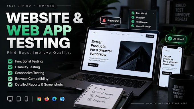 test your website or web app and report bugs