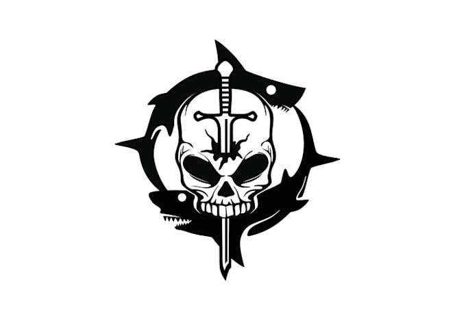 design pirate hunter flag logo