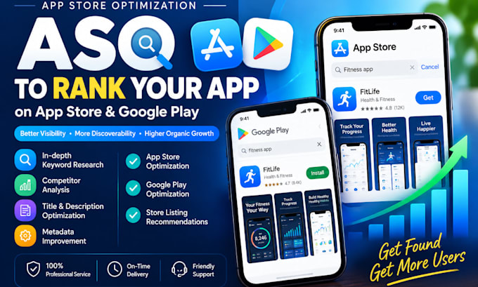 do aso to rank your app on app store and google play