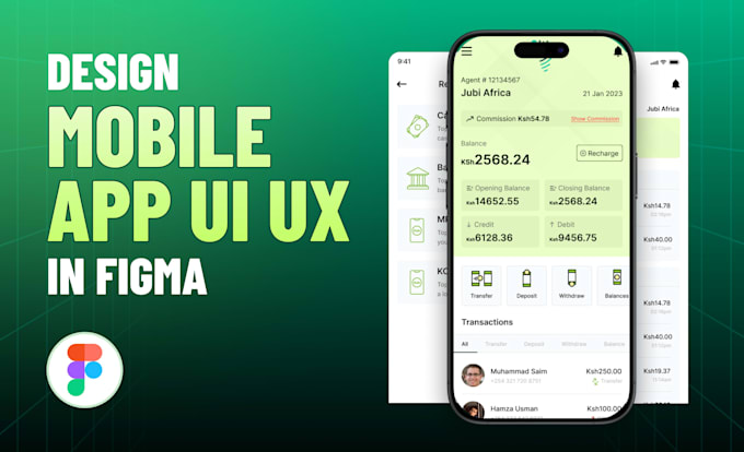 design mobile app UI UX in figma for ios and android