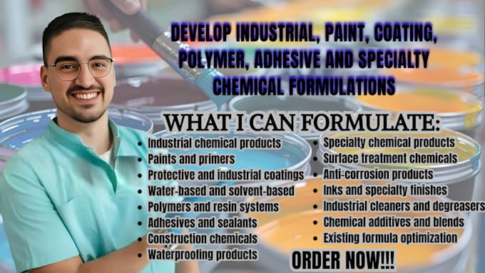 develop industrial, paint, coating, polymer, adhesive and specialty chemical
