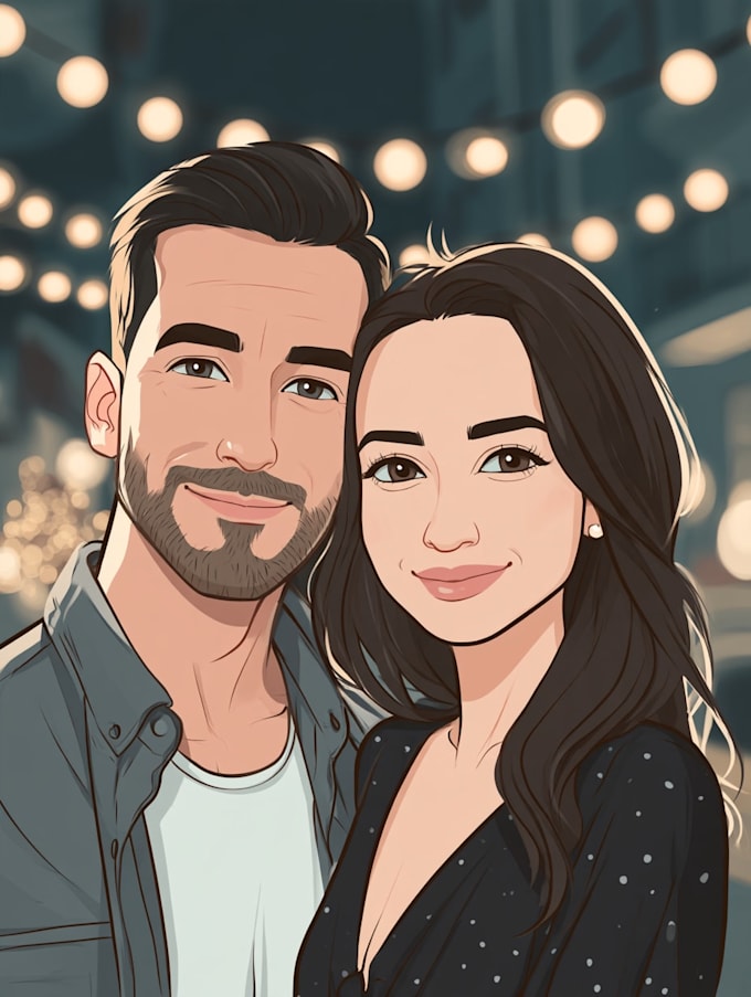 paint custom couple portrait