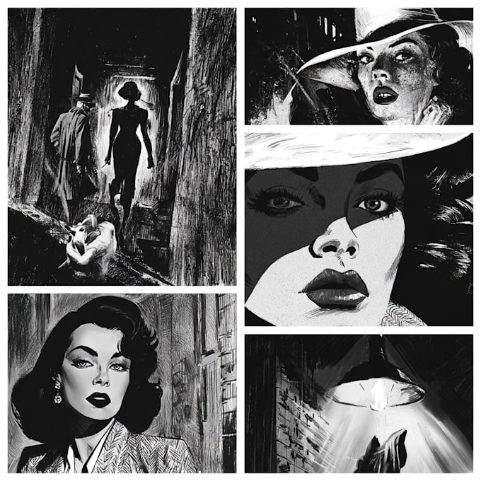 noir, dark fantasy comic, gothic dark sci fi comic artist