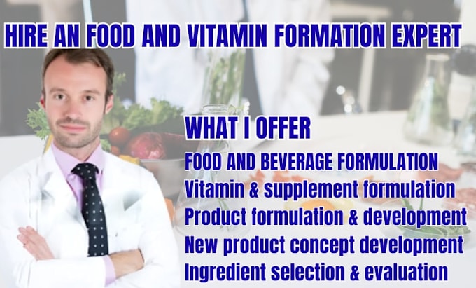 food formulation, vitamin and product development formulation chemists