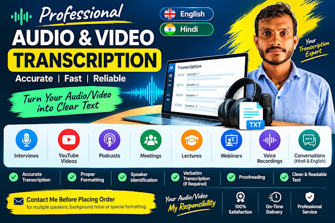 do expert audio and video transcription