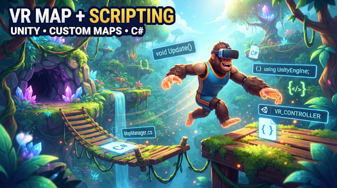 create a custom gorilla tag style map and scripts for your VR game