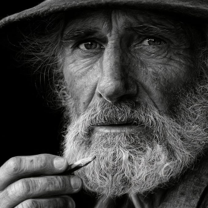 draw a custom charcoal pencil portrait