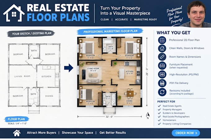 create professional real estate marketing floor plans