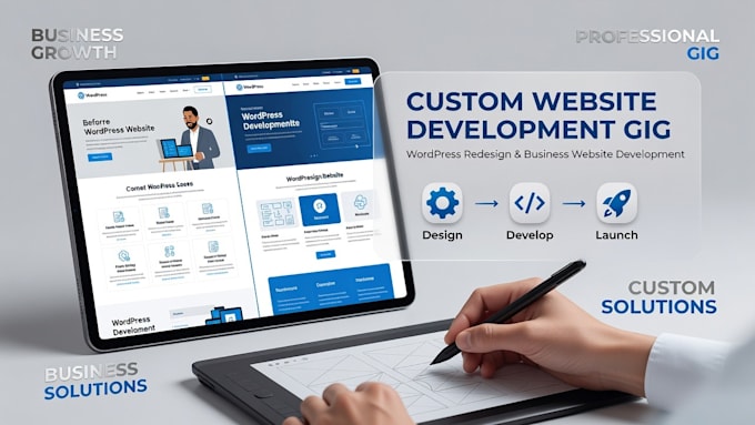 design redesign wordpress website, custom website, business website development