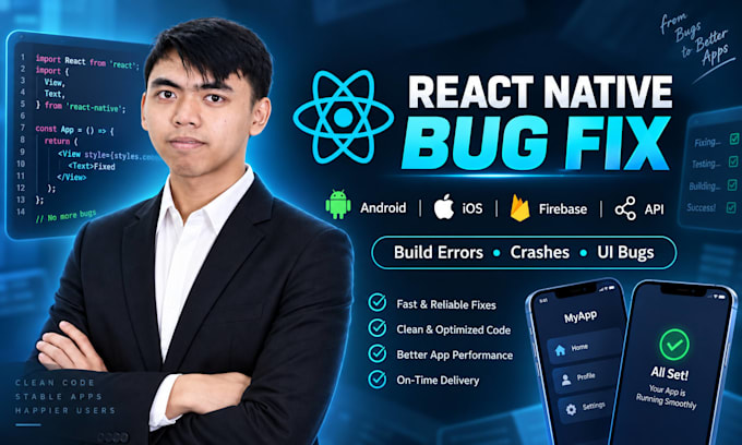 fix react native bugs, gradle, xcode and firebase issues
