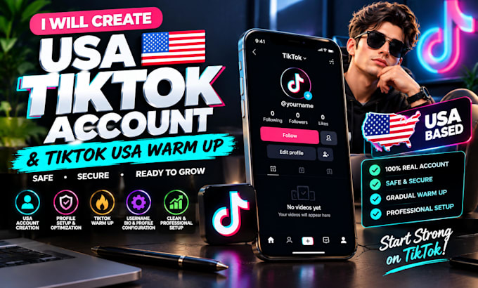 create usa tiktok account, tiktok usa warm up