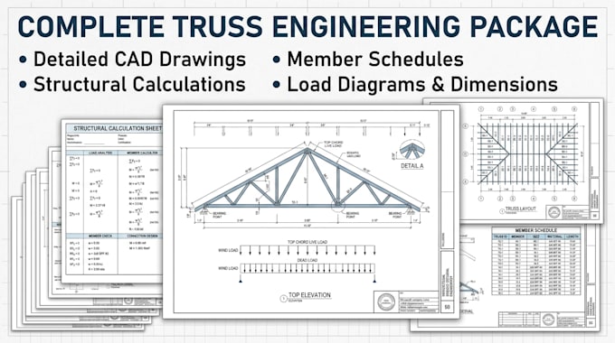 provide truss engineering design calculations and drawings