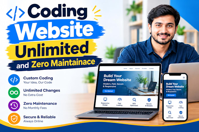 build a custom coded website with unlimited changes and zero maintenance