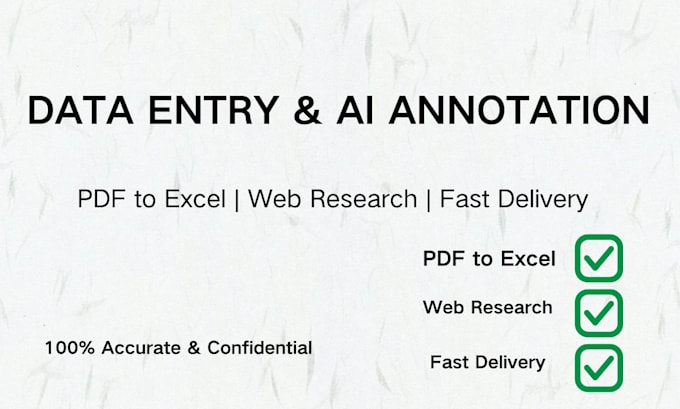 do data entry, PDF conversion, and ai data annotation