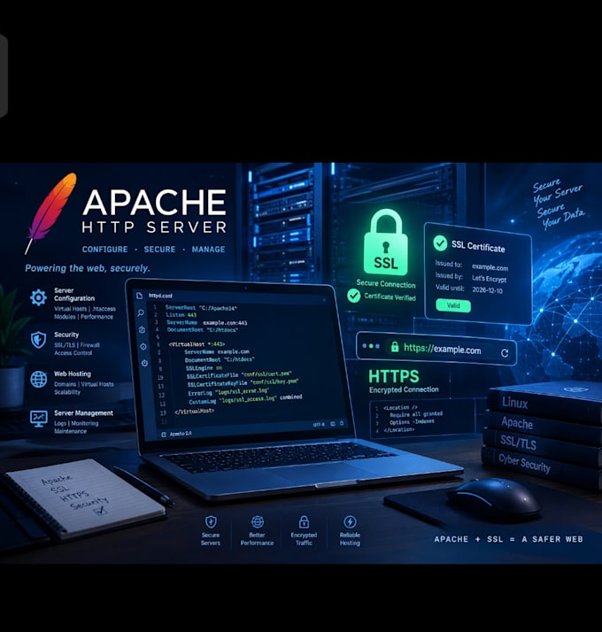 setup apache web server SSL certification and https security