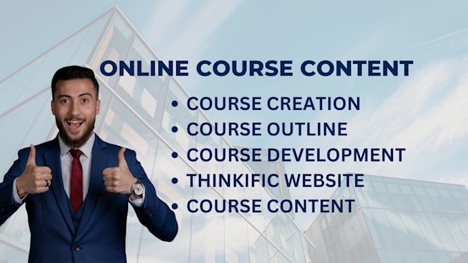 do online course content, course creation, course outline, thinkific website