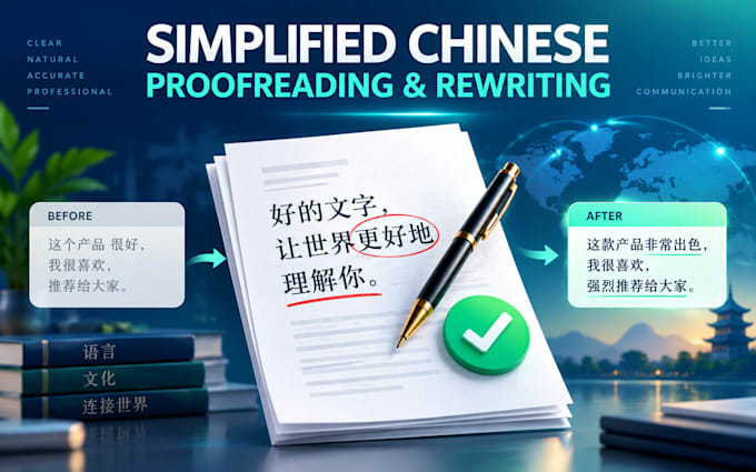 proofread and rewrite simplified chinese content