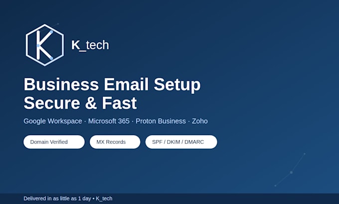 set up your business email on google workspace ,outlook,zoho or proton business