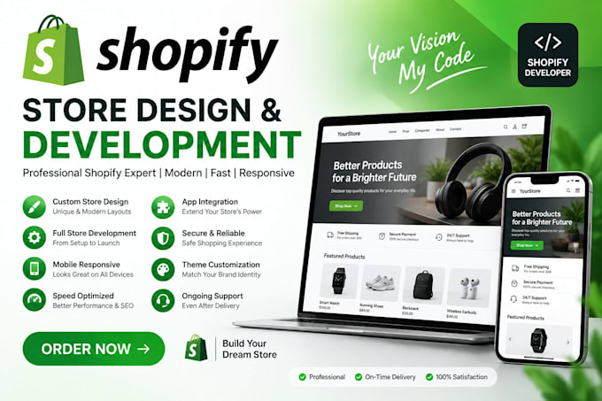 build your shopify store, shopify website