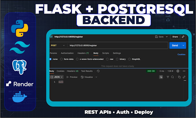 build python flask rest api with postgresql database
