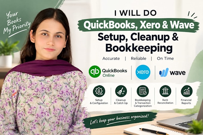 do quickbooks, xero setup, cleanup and reconciliation