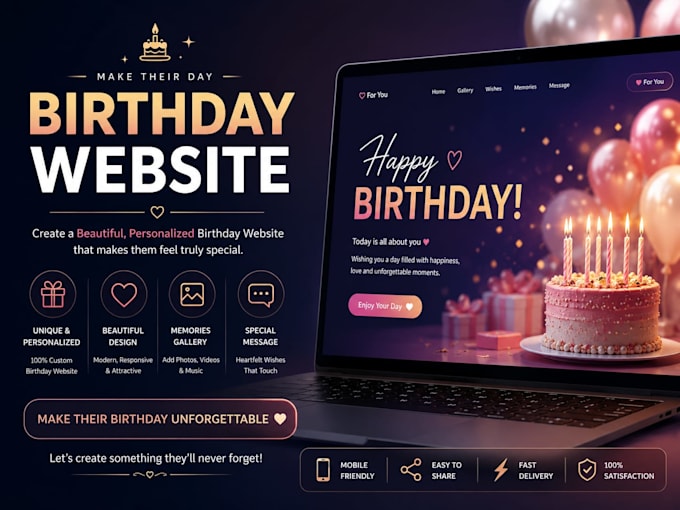 make a funny romantic birthday wish website
