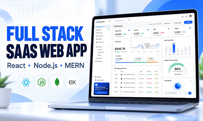 be your full stack developer for mern stack saas web app