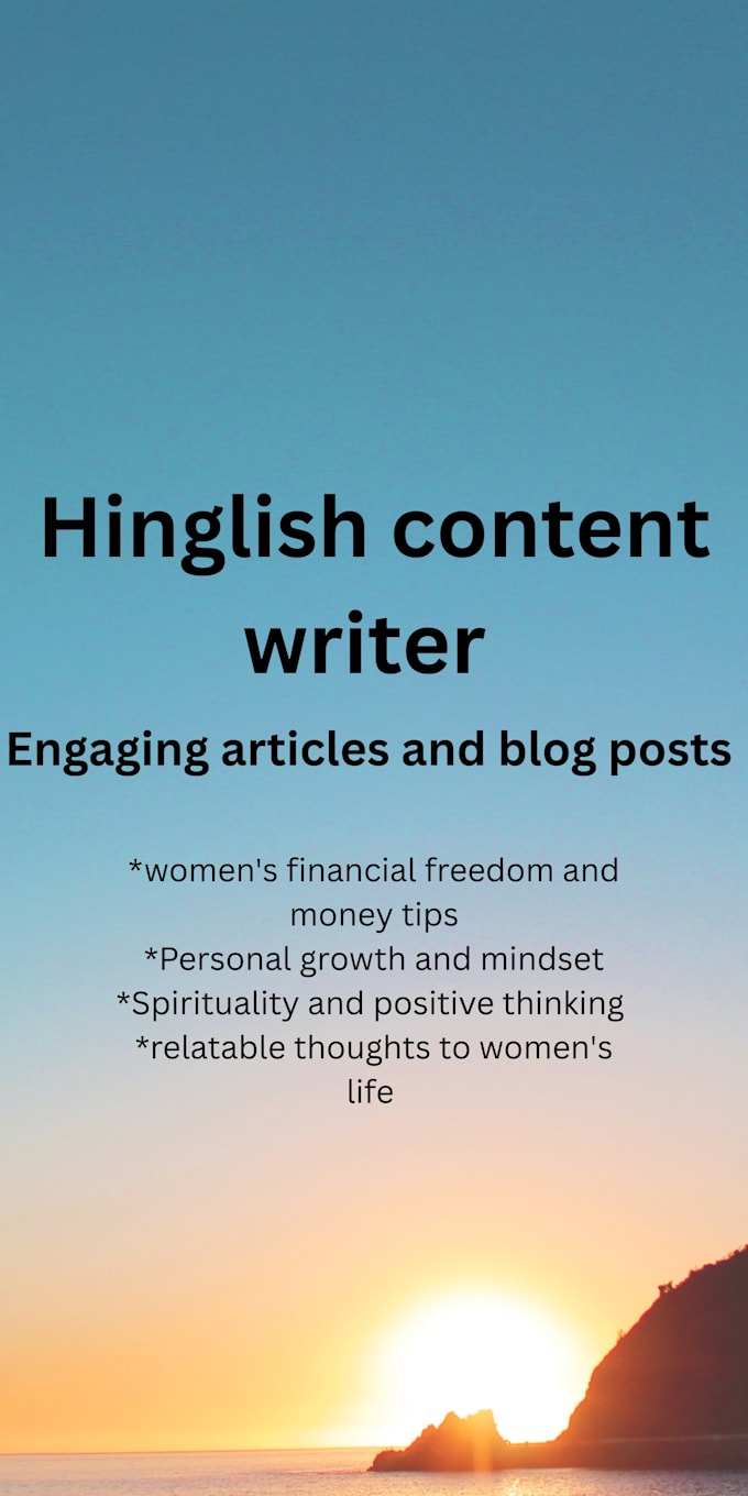 write engaging hinglish content for  article
