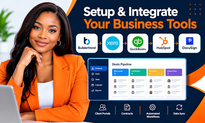 setup buildertrend xero quickbooks hubspot docusign client portals contracts