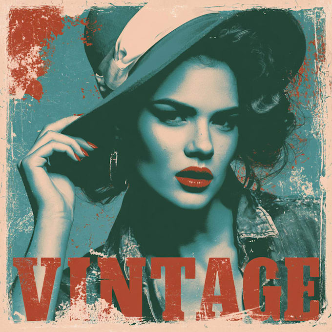 design your vintage poster without no ai