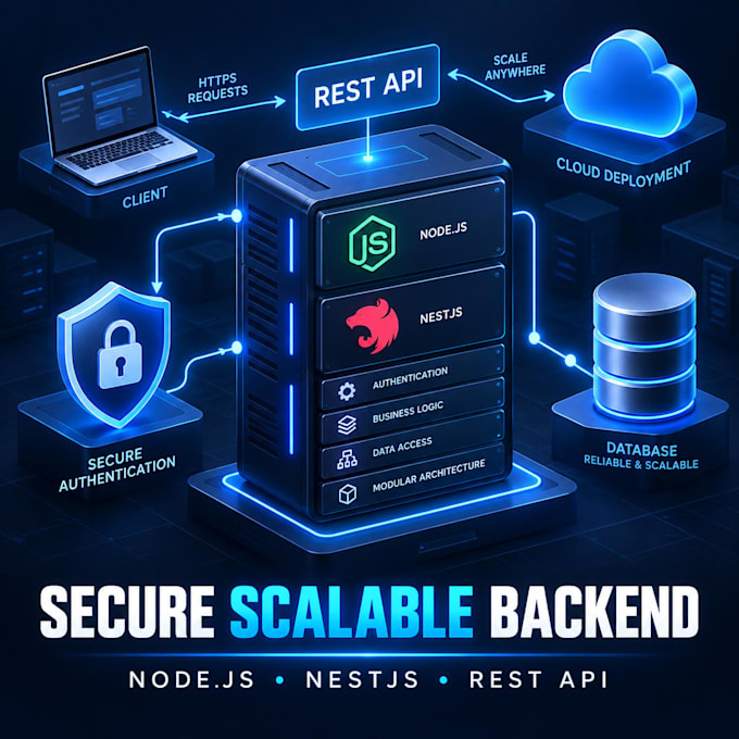 develop secure nodejs nestjs rest apis and backend