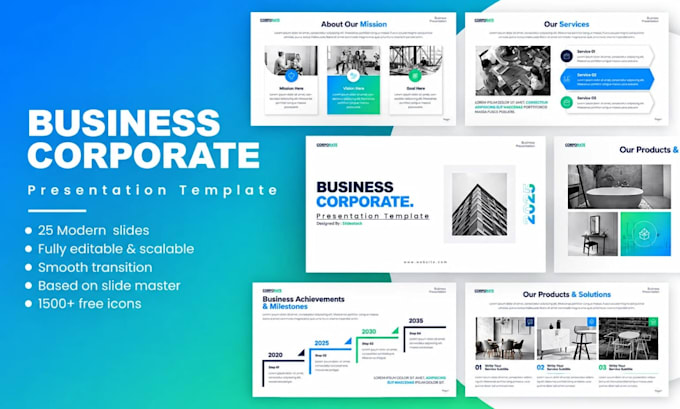 design professional business, corporate and powerpoint presentations