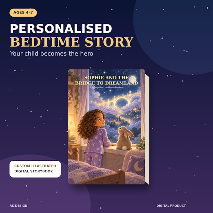 create a personalized illustrated bedtime storybook for your child