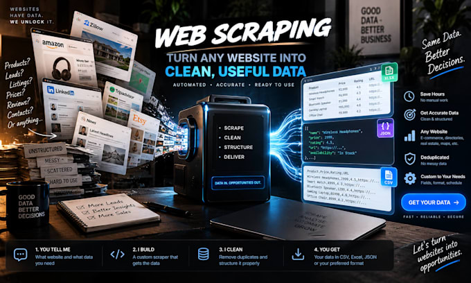 scrape any website into useful data