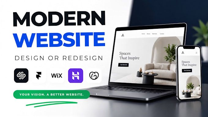 create squarespace framer wix hostinger godaddy ai website design redesign