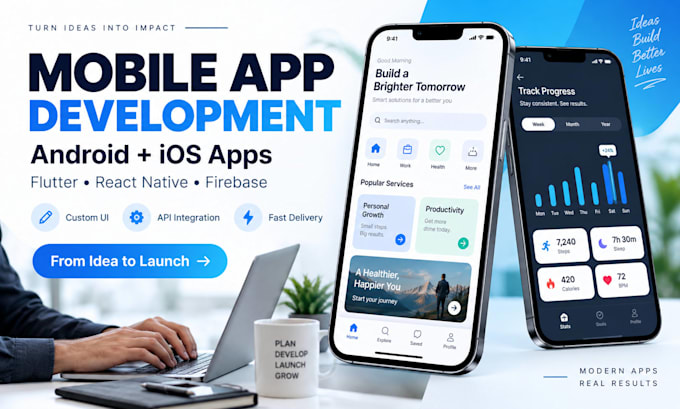 do mobile app development for andriod and IOS using flutter react native