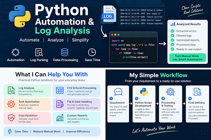 create python scripts for log analysis and automation