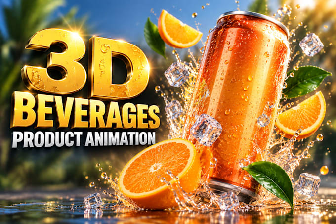 create a cinematic 3d beverage product animation for ads