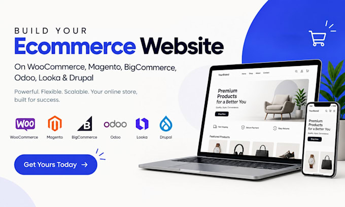 build ecommerce website on woocommerce magento bigcommerce odoo looka drupal