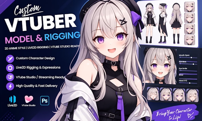 create 3d vtuber model with arkit facial tracking and rigging, vrm blend shapes
