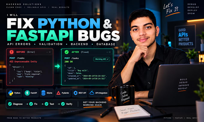 fix python fastapi bugs and backend API errors