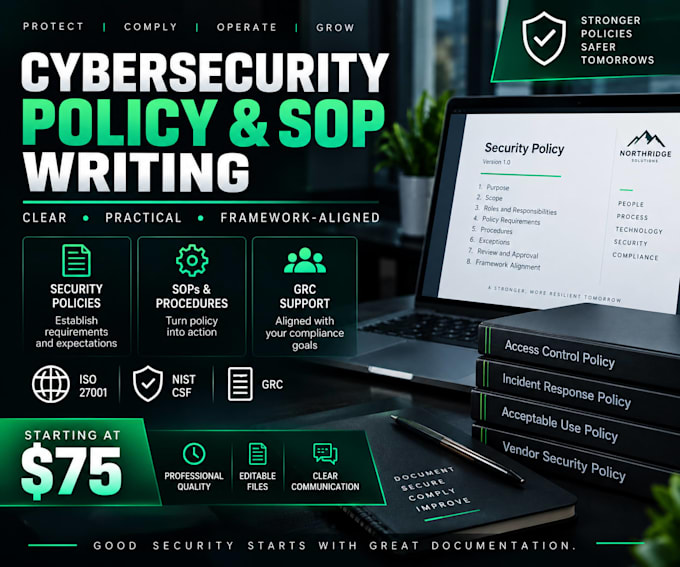 create or improve your cybersecurity security policy and sop