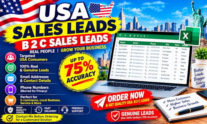 provide 1 million USA b2c sales leads