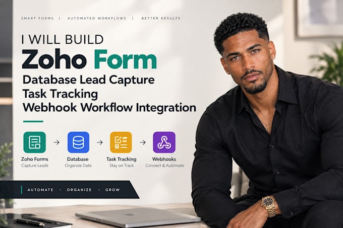 build zoho form database lead capture task tracking webhook workflow integration