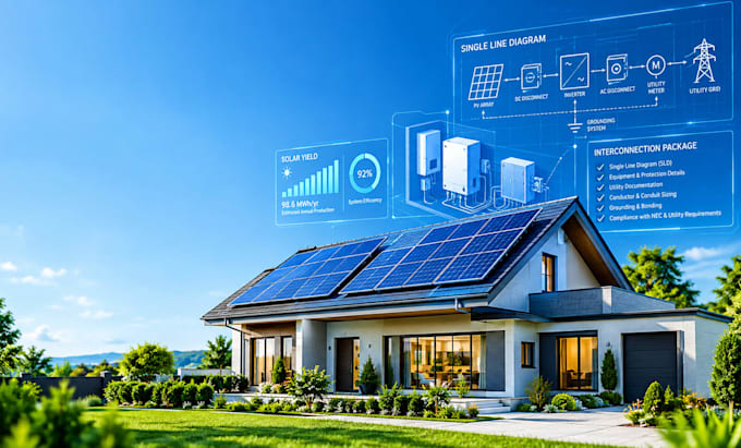 prepare commercial solar interconnection packages and single line diagram