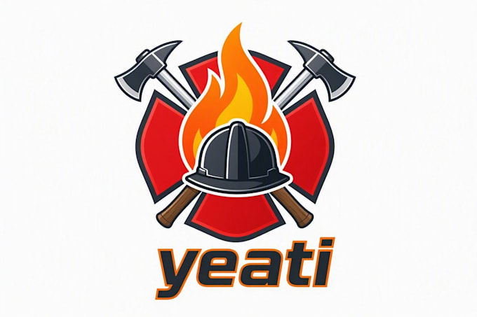 design a unique firefighter yeti mascot logo for your brand