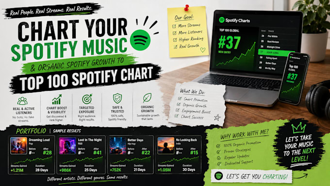 do organic chart promotion for your spotify music to top 100 spotify chart