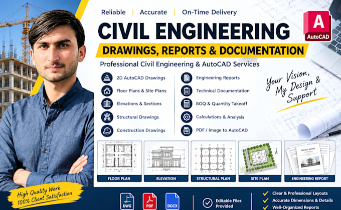 create civil engineering drawings, reports and autocad designs