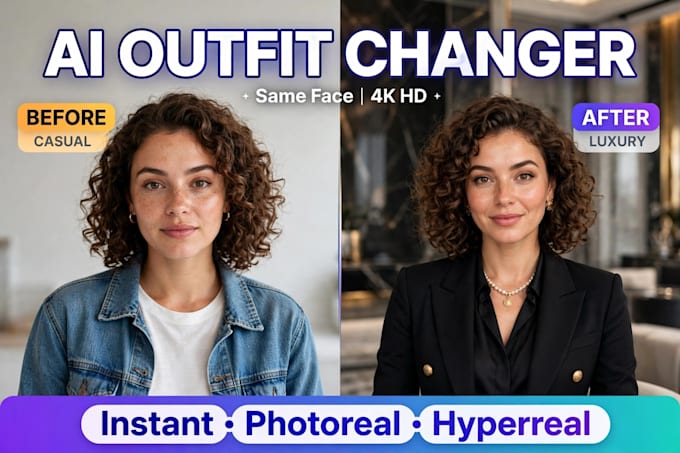 change outfit with ai same face in 4k hd